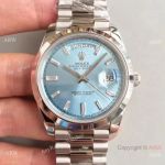 BP Factory Rolex Day-Date II Light Blue Face with Baguettes President Band Replica Watch